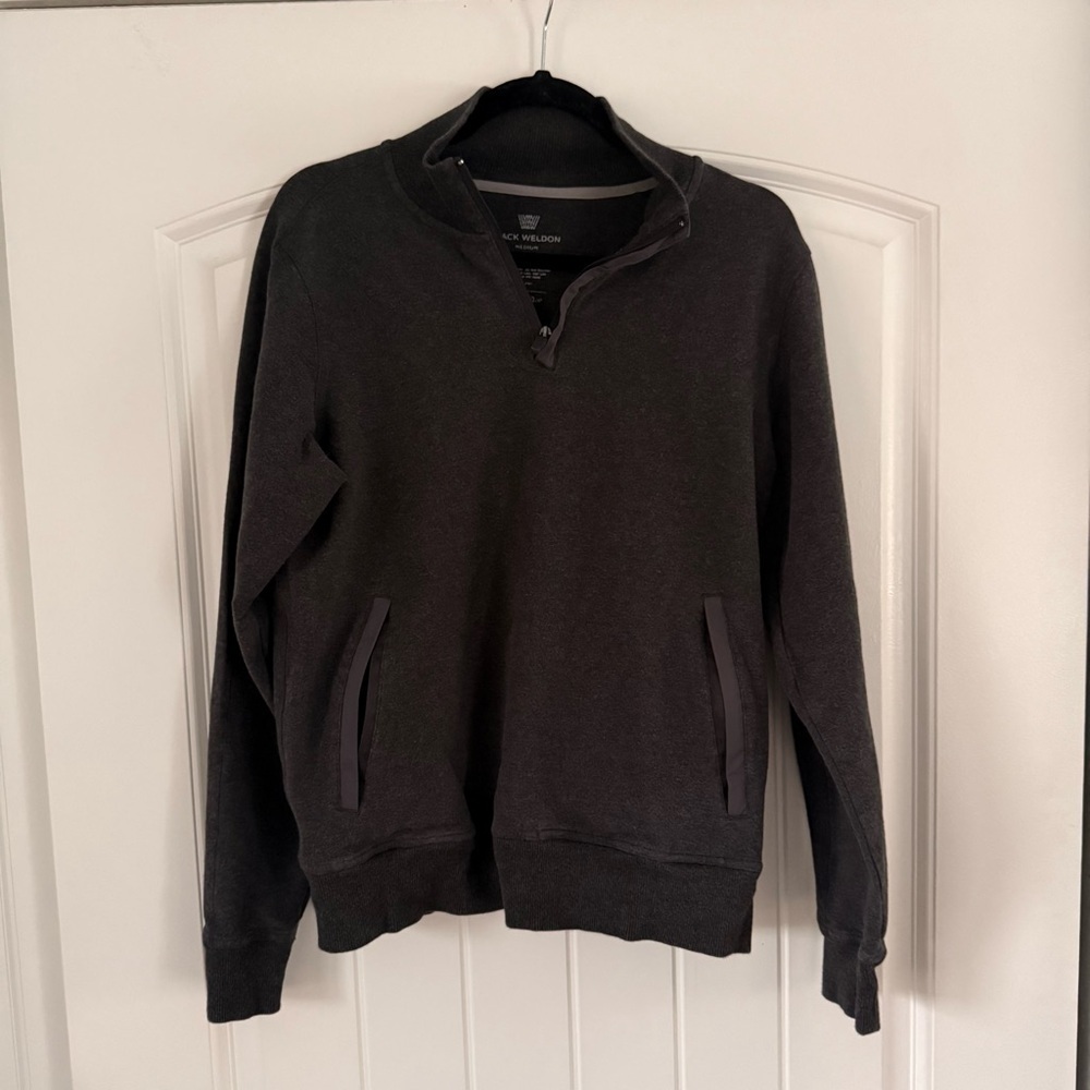 Mack Weldon Dark Gray Quarter Zip-Up Sweater